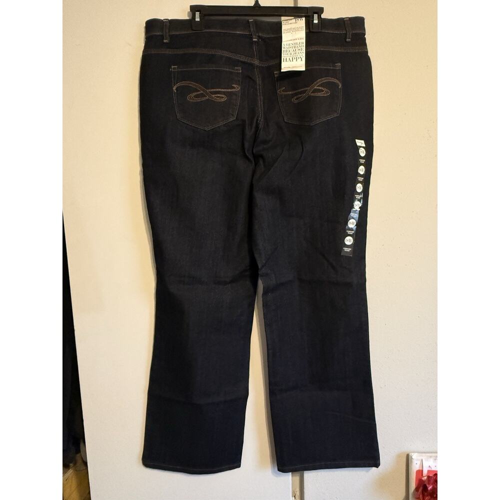 Style & Co. Women Jeans Dark Blue Solid Stretch Straight Leg Tummy Control 18WP - Picture 6 of 8